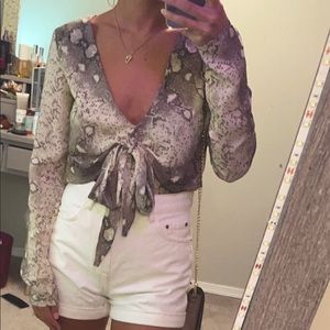 Nasty gal snakeskin bodysuit size 4